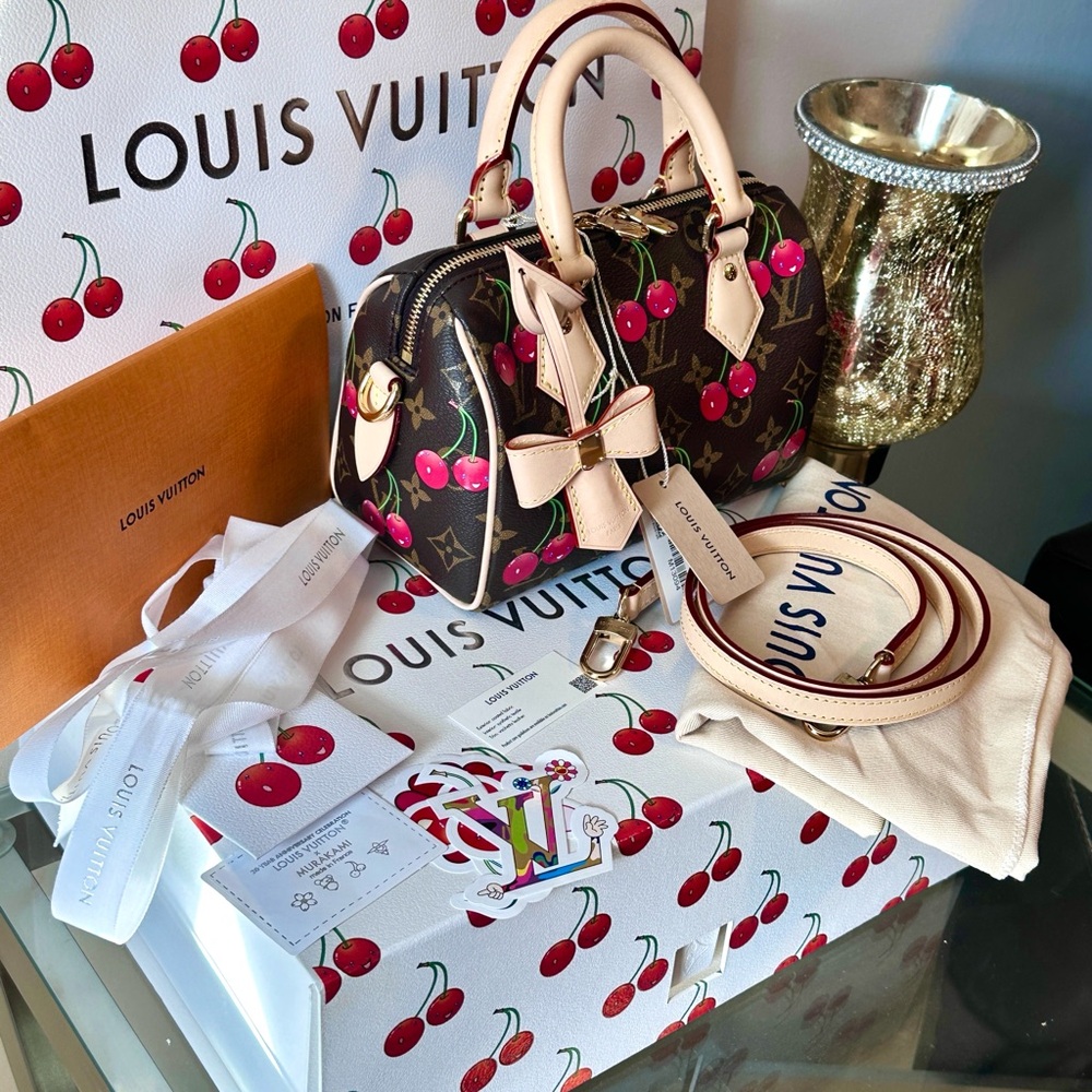 🆕💖 Louis Vuitton LV X TM Murakami Cherry Cerises Speedy 20 - Picture 7 of 17